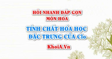 Tính chất hóa học đặc trưng của Clo (Cl2) là gì? Hỏi nhanh đáp gọn môn Hóa